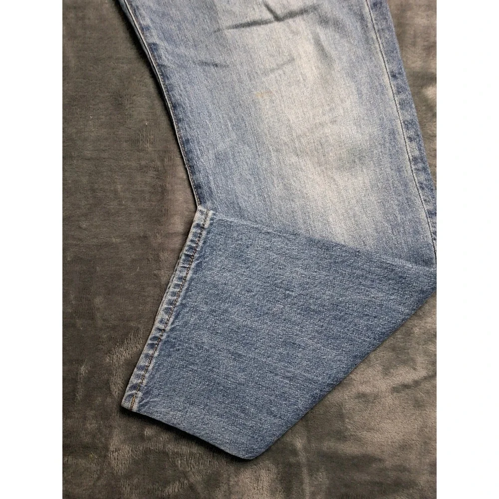 J.Crew Mens Distressed Light Wash‎ Straight Leg Denim Jeans Blue